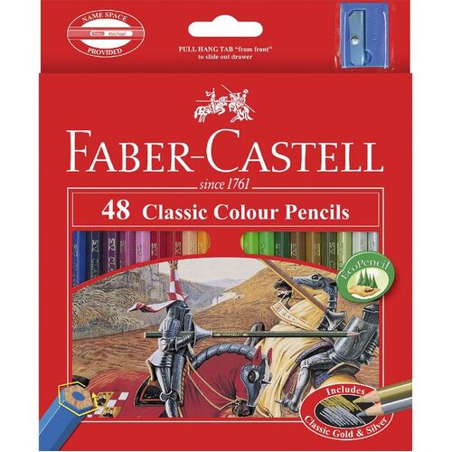 Faber-Castell - Colouring Pencils- 48 Classic Colour Pencils + Sharpener 11 58 58