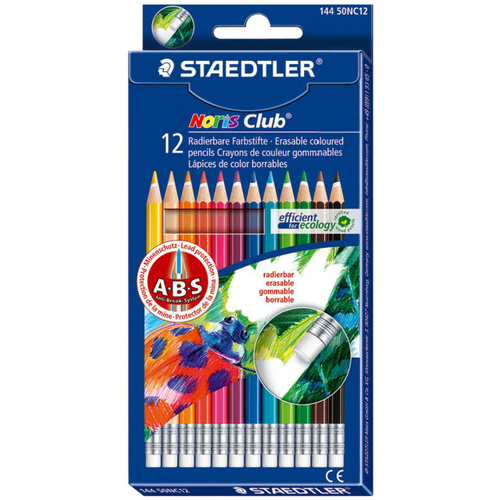 Staedtler- Colouring Pencils- Noris Erasable 12 pack 144 50NC12
