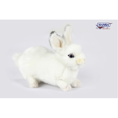 CAA Hansa Plush Toy - Bunny White Crouching HC7209