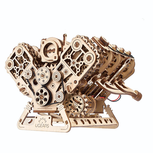 Ugears 3D Wooden Model V8 Engine, Acton 70264