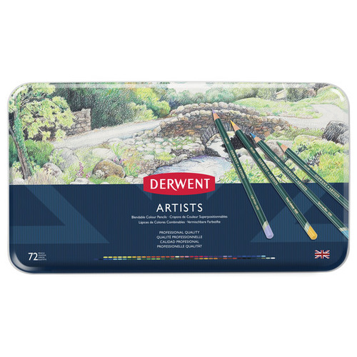 Derwent Artists Blendable Colour Pencils 72p in Metal Tin Case R32087