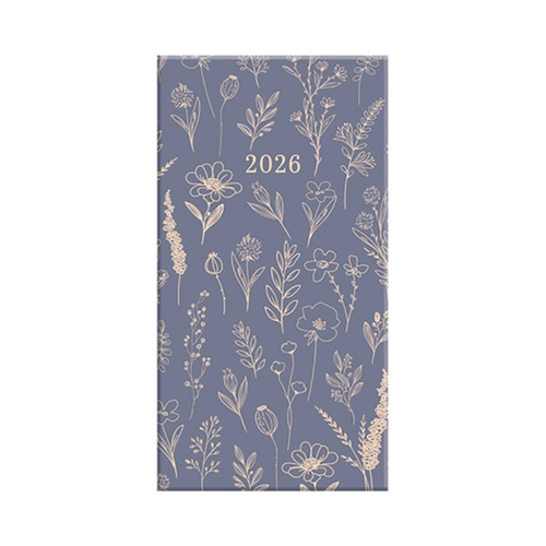 2026 Diary Fashion Slim Week to View Floral Kraft Mono, Design Group YCORDIA4A007
