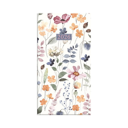 2026 Diary Fashion Slim Week to View Floral Kraft Multi, Design Group YCORDIA4A007