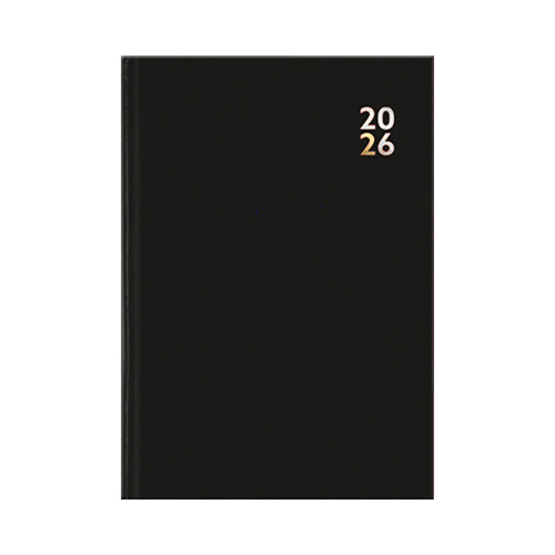 2026 Diary Deluxe A5 Day to Page Hard Cover Black, Design Group YCORDIA4A018