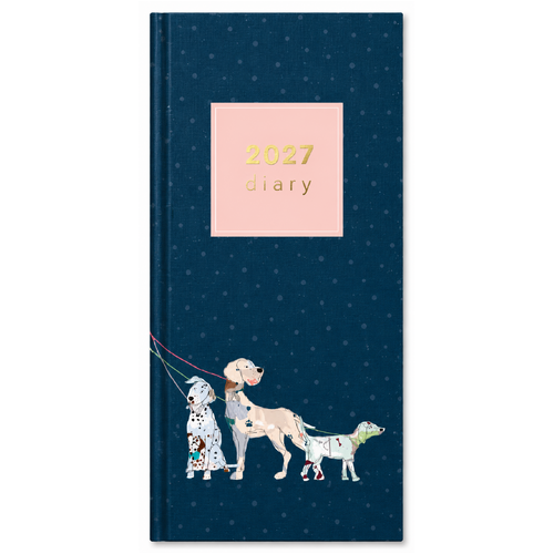 2027 Diary Design Group Fashion Dog Slim Week to View Dark, YCORDIA5A004