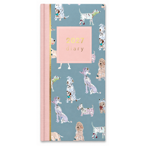 2027 Diary Design Group Fashion Dogs Slim Week to View Light, YCORDIA5A004