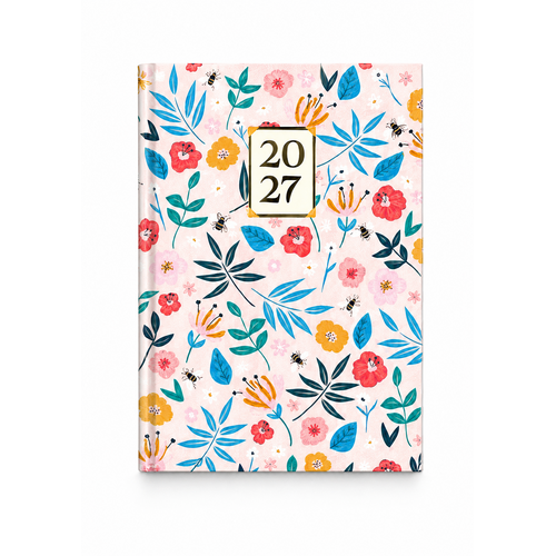 2027 Diary Design Group Fashion Pink Floral Design 1 A5 Week to View, YCORDIA5A008