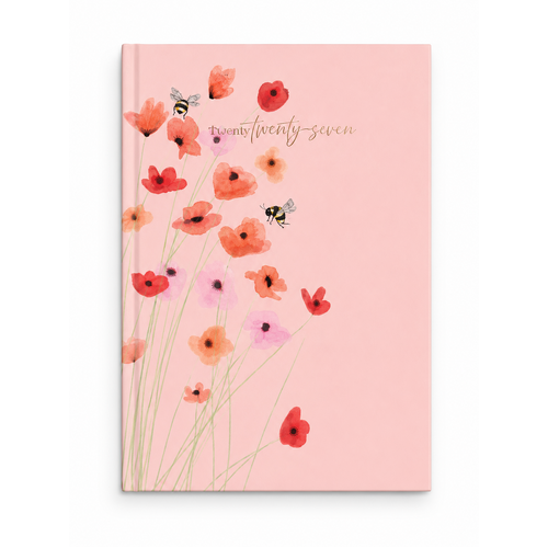 2027 Diary Design Group Fashion Pink Floral Design 2 A5 Week to View, YCORDIA5A008