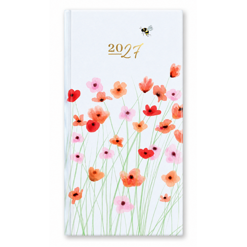2027 Diary Design Group Fashion Floral Slim Week to View White, YCORDIA5A007