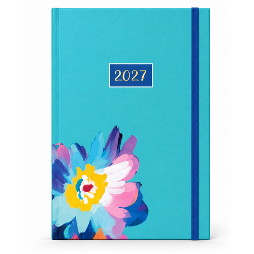 2027 Diary Design Group Fashion Floral Blue Single A5 Week to View Blue, YCORDIA5A011