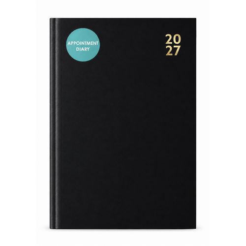 2027 Diary Design Group Hardcover A4 Day to Page with Appointments Black, YCORDIA5A022