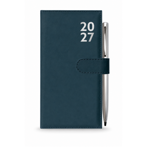 2027 Diary Design Group Premium Slim Week to View with Pen Blue, YCORDIA5A031