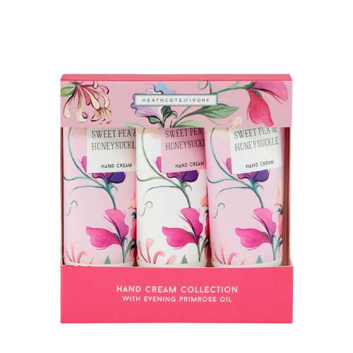 Heathcote & Ivory Hand Cream Collection 3 x 30mL Sweet Pea & Honeysuckle FG2337