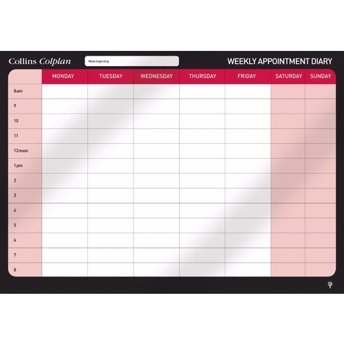 Collins Colplan Weekly Appointment Planner Large A1 Wall Hanging CWP