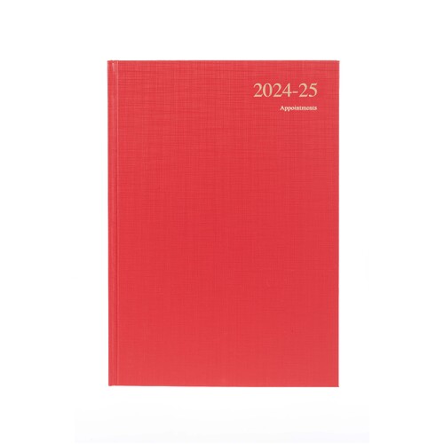 2024-2025 Financial Year Diary Collins Essential A4 Day to Page Red w/ Appt ESSA41M.15