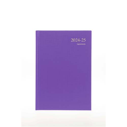 2024-2025 Fin Year Diary Collins Essential A4 Day to Page Purple w/ Appt ESSA41M.55