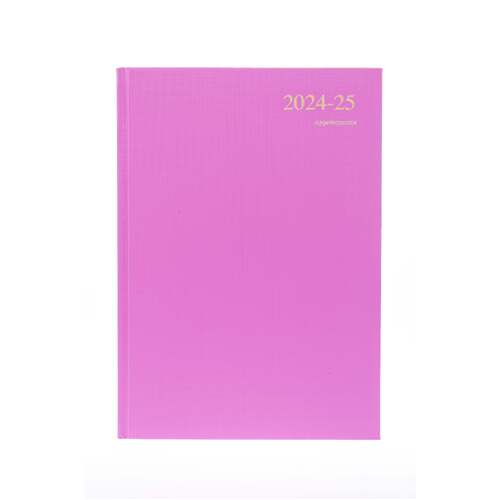 2024-2025 Financial Year Diary Collins Essential A4 Day to Page Pink w/ Appt ESSA41M.50
