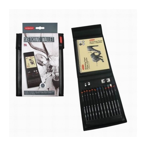 Derwent Sketching Wallet 17 Piece Set Graphite/Charcoal