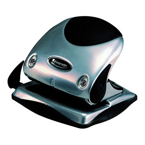Rexel P215 Hole Punch 2-Hole 15 Sheets Silver & Black, ACCO 2101219