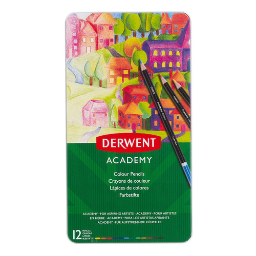 Derwent Academy Tin of 12 - Colour Pencils 2301937