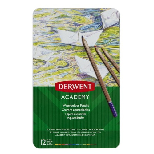 Derwent Academy Tin of 12 - Watercolour Pencils 2301941