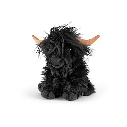 Living Nature Black Highland Cow Plush 23cm Sound Toy Kids Gift KC-AN648