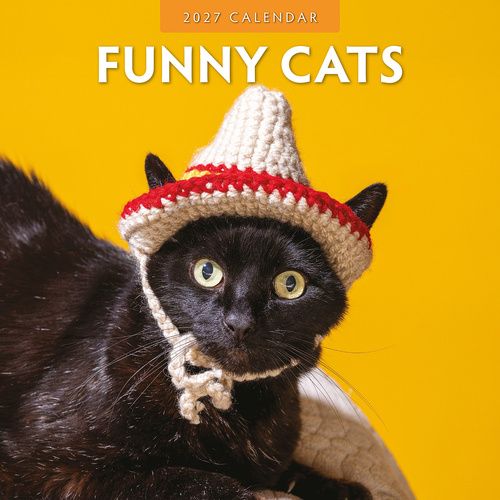 2027 16-Month Calendar Funny Cats Square Wall, Red Robin RR271028
