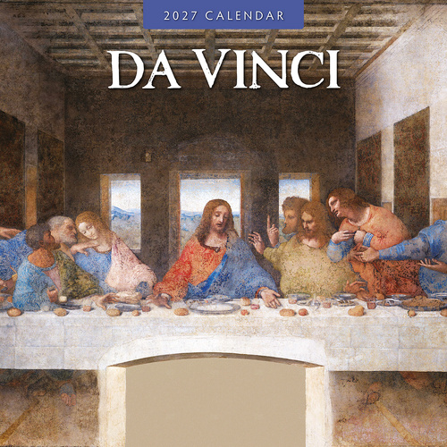 2027 16-Month Calendar Da Vinci Square Wall, Red Robin RR271098