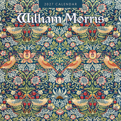 2027 16-Month Calendar William Morris Square Wall, Red Robin RR271119