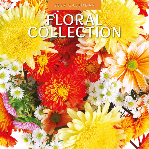 2027 16-Month Calendar Floral Collection Square Wall, Red Robin RR271125