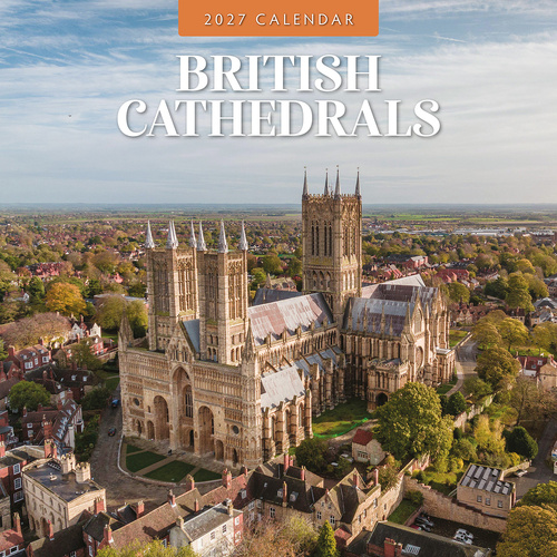 2027 16-Month Calendar British Cathedrals Square Wall, Red Robin RR271148