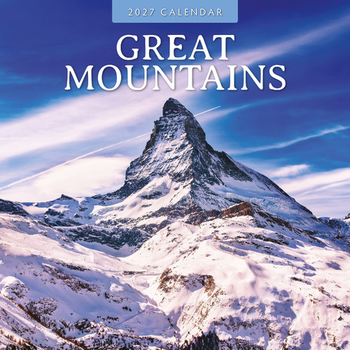 2027 16-Month Calendar Great Mountains Square Wall, Red Robin RR271298