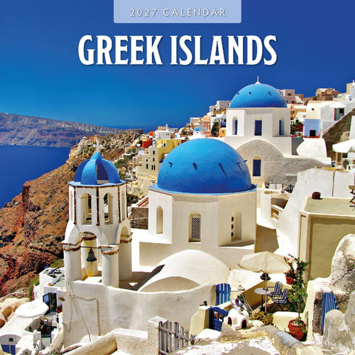 2027 16-Month Calendar Greek Islands Square Wall, Red Robin RR271330
