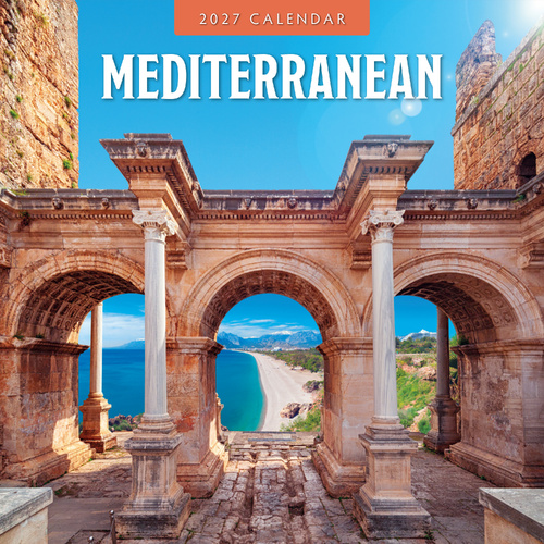 2027 16-Month Calendar Mediterranean Square Wall, Red Robin RR271336