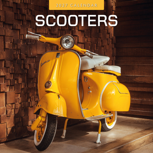 2027 16-Month Calendar Scooters Square Wall, Red Robin RR271375