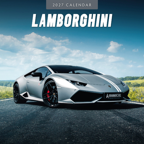 2027 16-Month Calendar Lamborghini Square Wall, Red Robin RR271362
