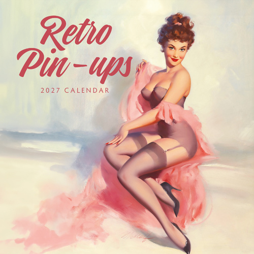 2027 16-Month Calendar Retro Pin-ups Square Wall, Red Robin RR271068