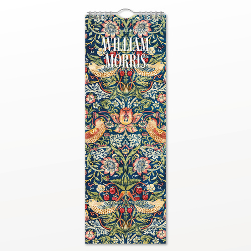 2027 16-Month Calendar William Morris Slim Wall, Red Robin RR272049