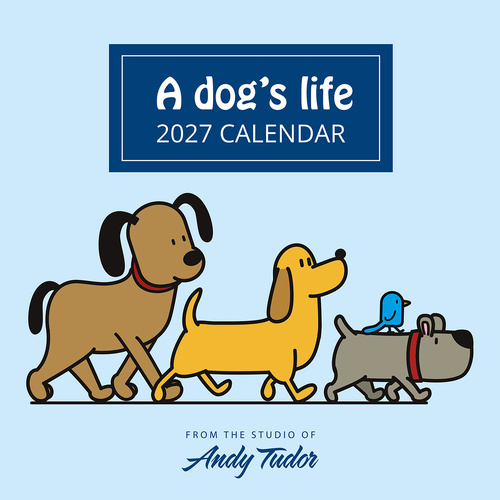 2027 16-Month Calendar Andy Tudor A Dog's Life Square Wall, Red Robin RR271387