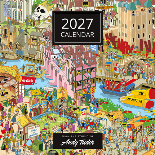 2027 16-Month Calendar Andy Tudor Puzzle Artwork Square Wall, Red Robin RR271386