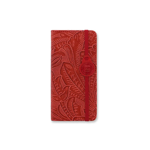 2026 Diary Letts of London Baroque Slim Week to View Red 080390