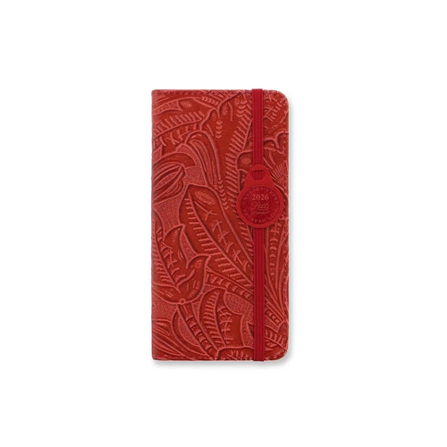 2026 Diary Letts of London Baroque Slim Week to View Red 080390