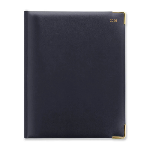 2026 Diary Letts of London Classic Quarto Week to View Vertical w/ Appointments Dark Blue C32YBE