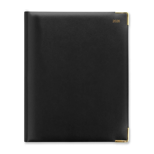 2026 Diary Letts of London Classic Quarto Week to View Vertical w/ Appointments Black C32YIBK