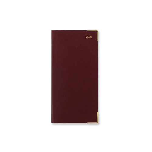 2026 Diary Letts of London Classic Slim Week to View w/ Appointments Burgundy T35SUBG
