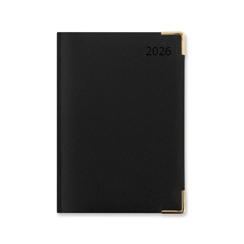 2026 Diary Letts of London Connoisseur A5 Day to Page w/ Appointments Black TC1XBK