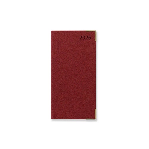 2026 Diary Letts of London Connoisseur Slim Week to View w/ Appointments Red TC3SURD