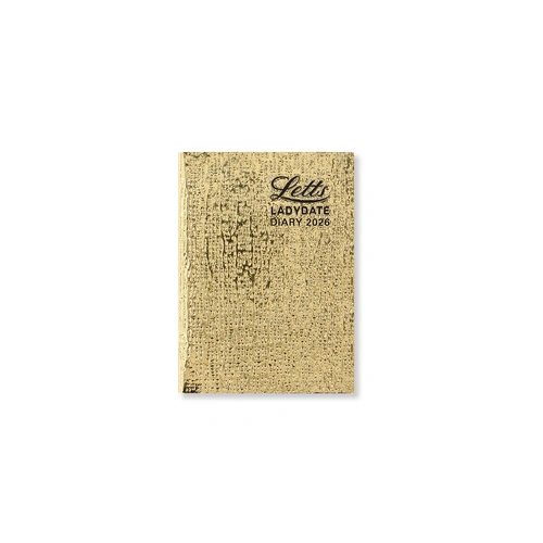 2026 Diary Letts of London Ladydate Mini Pocket Week to View Gold TLADYG