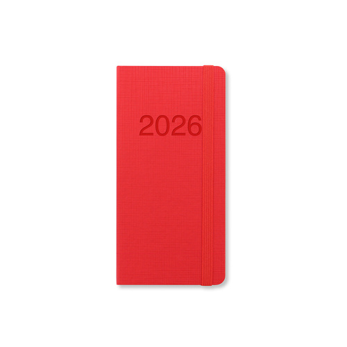 2026 Diary Letts of London Memo Slim Week to View Red 080261