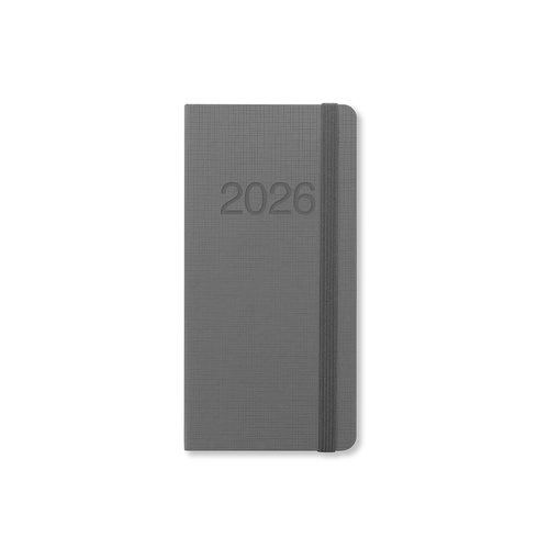 2026 Diary Letts of London Memo Slim Week to View Concrete 082493